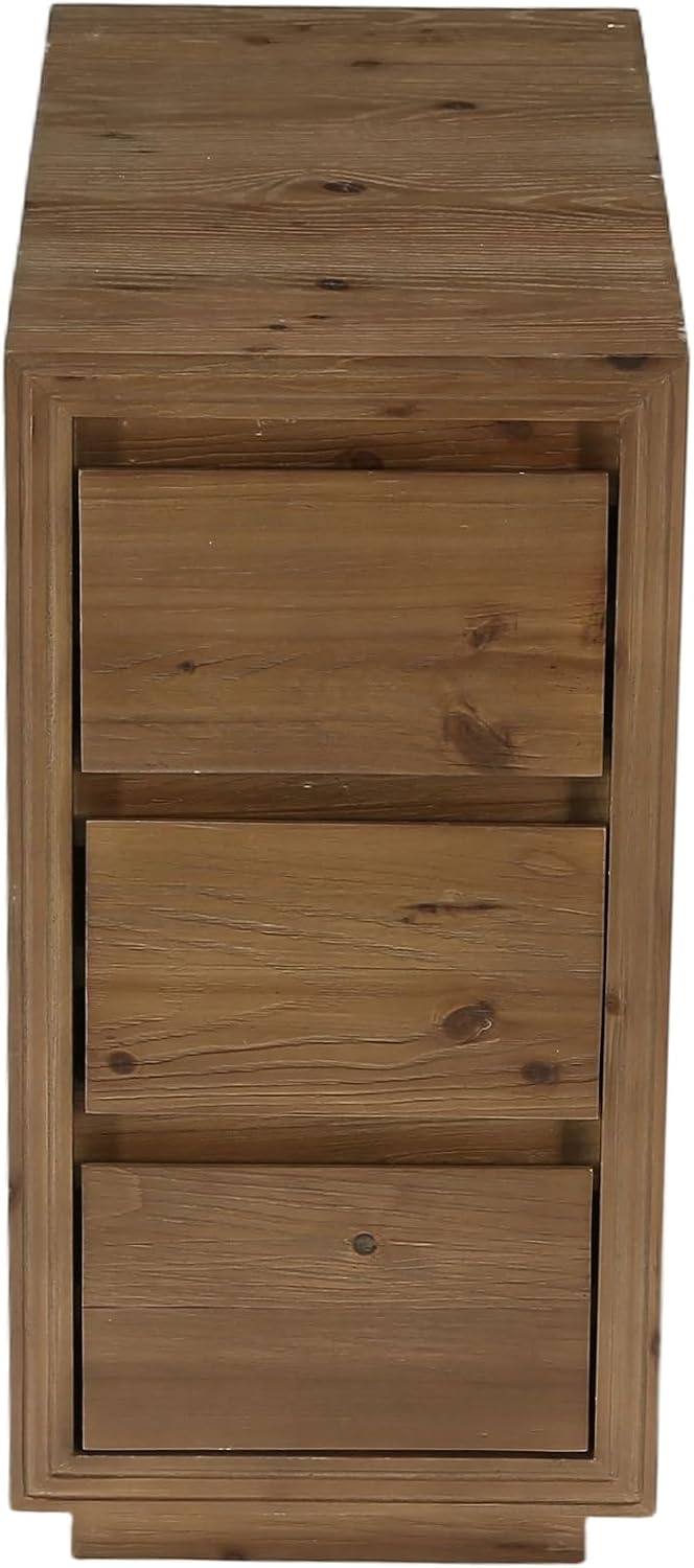 LITTLE TREE 2-Pack Solid Wood 3-Drawer Nightstand, 23.62" H Bedside Table with Storage, No Assembly Wooden Side Table for Bedroom, Living Room & Sofa Side
