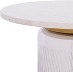 SAFAVIEH Home Collection – Kathony Cream Glass & White Marble Round Top Side Table, Fully Assembled (ACC3220A)