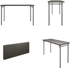 COSCO 20" x 48" Vinyl Top Folding Table, Black