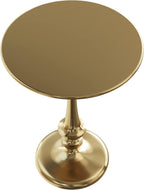 Side Table - Iron Pedestal Table with Antique Gold Finish for Couch, Loveseat, Entryway, or Bed - Vintage Living Room Furniture by Lavish Home