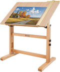 conda Wood Drafting Table - Adjustable Height, 35.5"x23.5" Plan Table for Construction with Tiltable Surface, Rustic Architect Table & Blue Print Tables for Drawing, Writing, Graphic Design