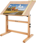 conda Wood Drafting Table - Adjustable Height, 35.5"x23.5" Plan Table for Construction with Tiltable Surface, Rustic Architect Table & Blue Print Tables for Drawing, Writing, Graphic Design