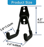 GeeWatom 2 Pack Garage Storage Utility Hooks，Garage Garden Tool Organizer，Steel Wall Mount Hooks, Garden Small U Hooks (Matte Black)
