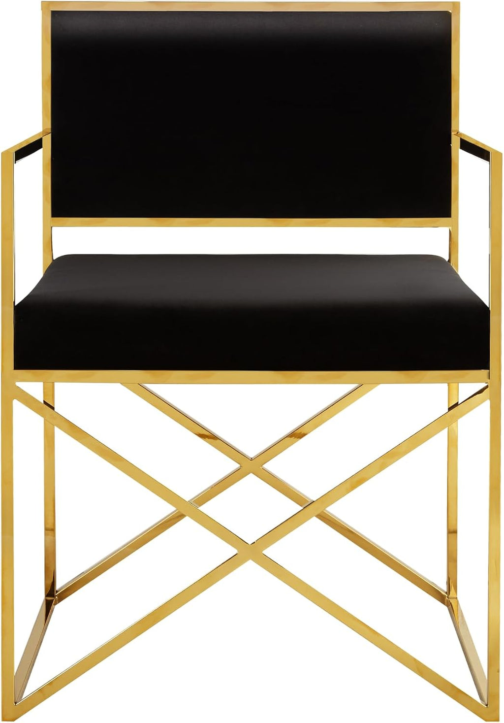 SAFAVIEH Couture Collection Kian Gold and Black Velvet Directors Chair