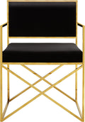 SAFAVIEH Couture Collection Kian Gold and Black Velvet Directors Chair