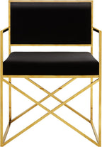 SAFAVIEH Couture Collection Kian Gold and Black Velvet Directors Chair