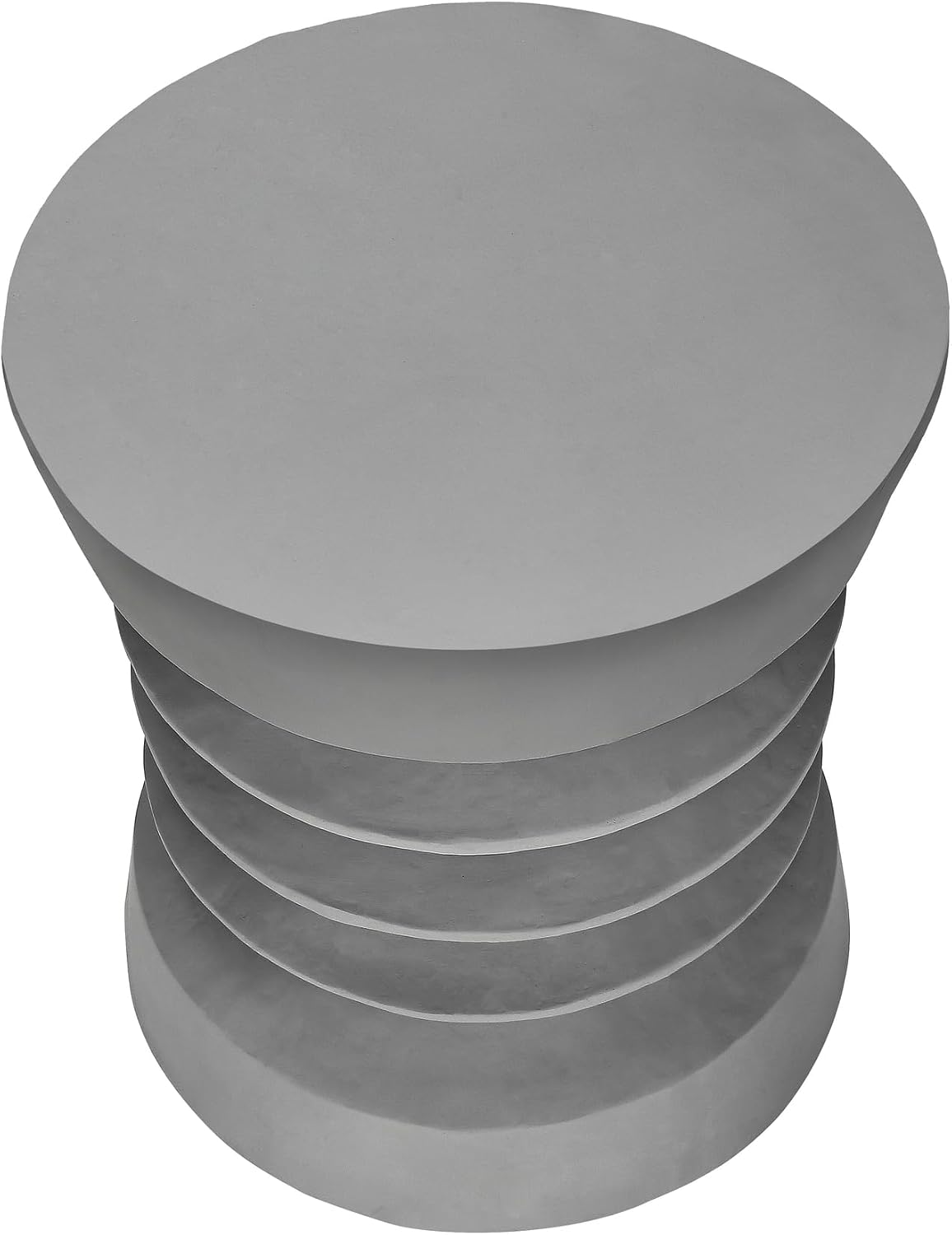 Round Magnesium Oxide Accent Side Table, 24.75" H Modern Grey End Table, Indoor & Outdoor Versatile Nightstand for Living Room Bedroom Patio