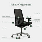 Branch Ergonomic Chair - A Versatile Desk Chair with Adjustable Lumbar Support, Breathable Mesh Backrest, and Smooth Wheels - Experience Optimal Comfort and Support - All Black