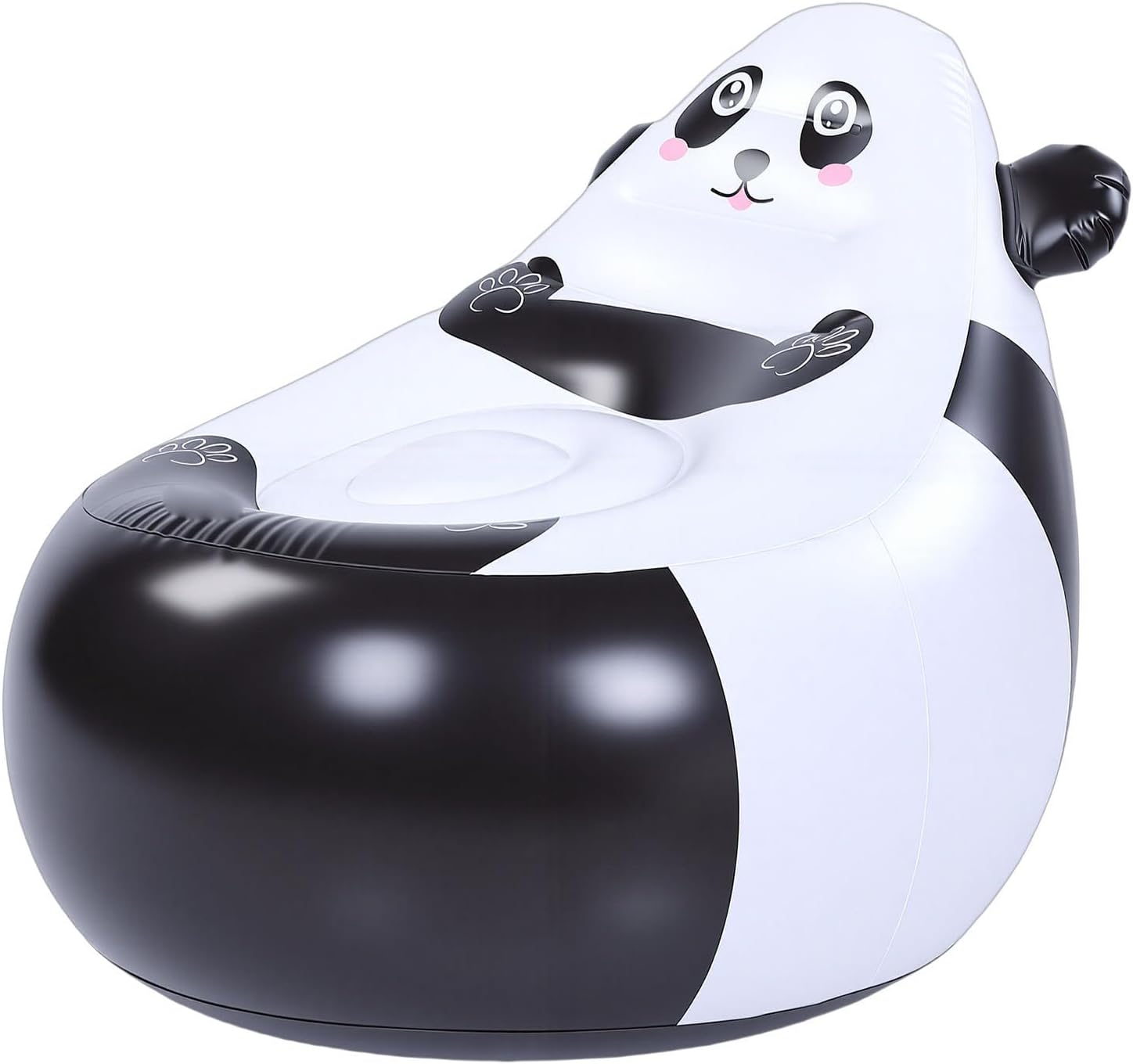 Zunate Cartoon Panda Inflatable Chair, Portable Animal Shaped Air Filled Couch for Kids, Lightweight Soft Seat for Outdoor Camping Beach Travel Indoor Backyard, Fun Inflatable Sofa with