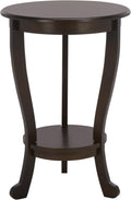 SAFAVIEH Furniture - Mary Pedestal Table - Dark Chocolate - Solid Wood - Farmhouse Pedestal Design - Ideal for Living Room, Entryway, Home Office, 18.1" W x 18.1" D x 26" H (AMH5711F)