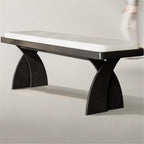 Modern Retro Wooden Long Bench at The Foot of The Bed in The Bedroom Dressing Room or Home for Changing Shoes Entryway(Small)