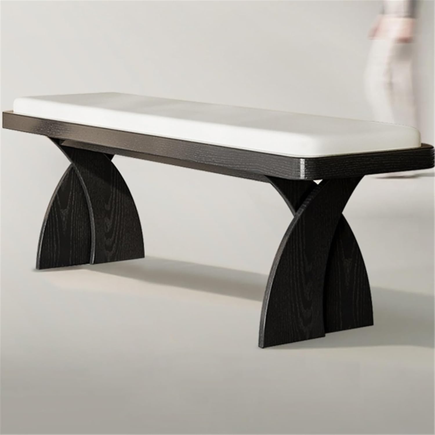Modern Wooden Long Bench at The Foot of The Bed in The Bedroom Dressing Room or Home Use Leather Shoe Changing Entryway(XL)