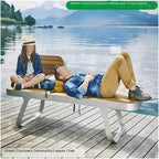 Patio Benches Park ChairOutdoor Solid Wood Stainless Steel Leisure seatOutdoor Open-air Patio Chair(180cm)