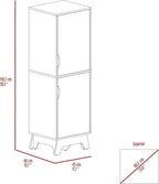 Pamplona Microwave Tall Cabinet with Double Doors - Light Oak & White Combo
