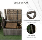 Outdoor Storage Bench with Cushioned Seat – Weather-Resistant Woven Rattan Box for Patio, Deck, Poolside and Garden Use