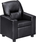 Olive & Opie Oakley Kids/Toddler Push Back Recliner Chair, Lounge Sofa for Boys & Girls Ages 3 and Up, Soft Upholstery,Vegan Leather Onyx