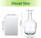 Hewory Large Glass Vase for Decor, 12in Clear Tall Farmhouse Decorative Floor Vase, Round Bubble Balloon Glass Jug Vases for Coffee Table Fireplace Mantel Entryway Living Room Bedroom Kitchen