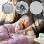 WADORN Mosquito Net Bed Canopy, Large Black Hanging Bed Net from Ceiling Dome Mosquito Net with Install Accessories for Single Twin Full Queen Size Bed Indoor Outdoor Use and Travel