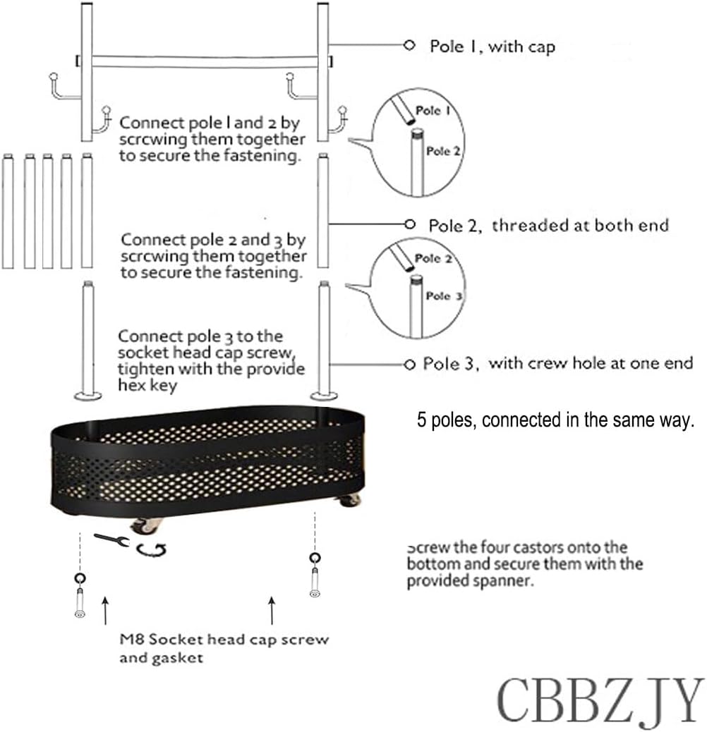 Cactus Coat Rack, Metal Garment Rack with Wheels, Double Sided, Modern Style, Powder Coated, for Entryway and Bedroom, 24x14x66.93 Inches (Black)