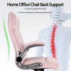 Pink Office Chair Home Office Chair Ergonomic Executive Chair Frabic Computer Desk Chair, High Back Adjustable Tilt Angle and Flip up Arms and Thick Padding for Back Support