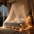Bed Canopy Mosquito Net for Bed, White Mesh Canopy Dome Mosquito Netting Bed Tent Curtains for Girls Room Decor, Mosquitero para Cama, Pabellones para Camas De Adultos（White）