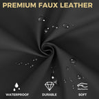 Shinnwa Chair Cushions for Dining Chairs 4 Pack, Faux Leather Kitchen Chair Cushions with Waterproof Cover and Non-Slip Bottom, Set of 4, 17x16x2in, Black
