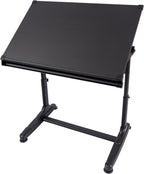Stand Up Desk Store Adjustable Height and Angle Drafting Table Drawing Desk with Large Surface (Black Frame/Black Top, 40" W X 26" D)