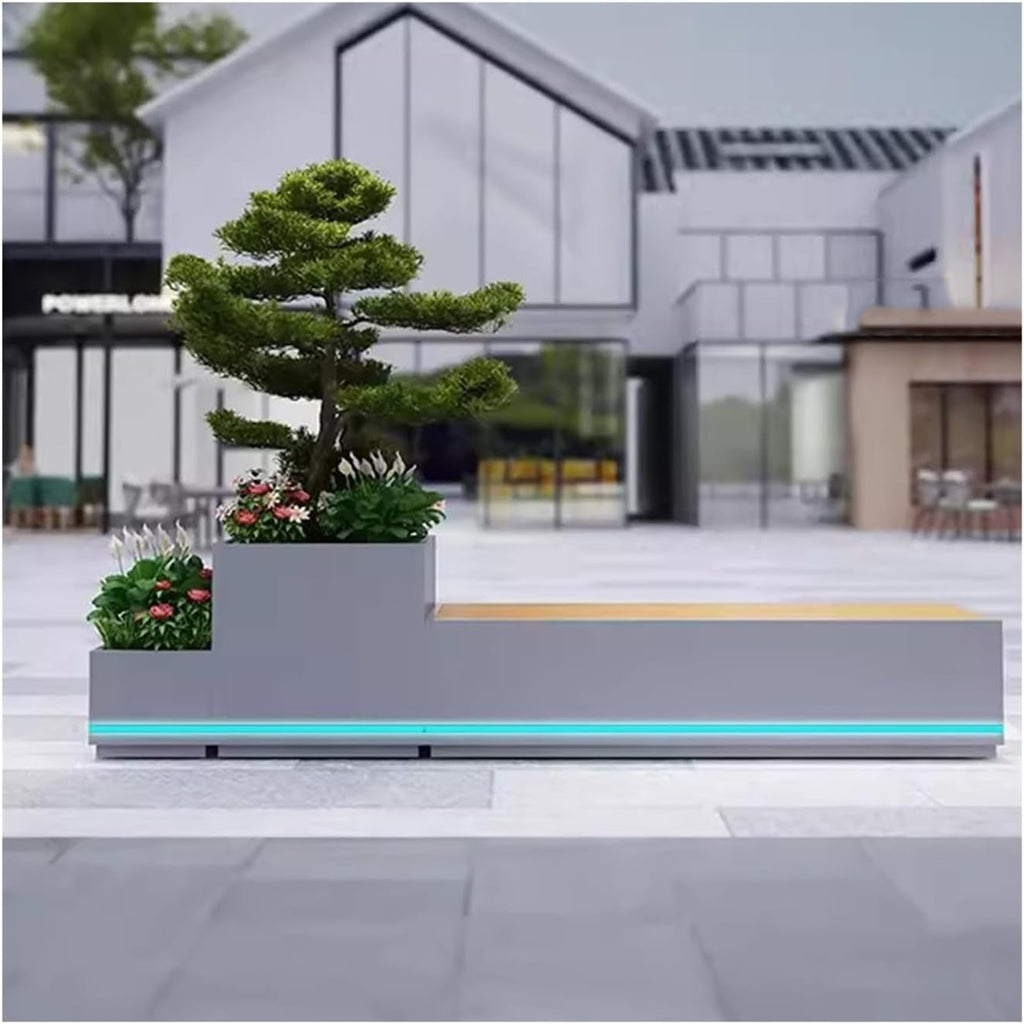Planter Box with Bench Outdoor Flower Boxes Leisure Chairs Terraces Parks Courtyards Benches Beds