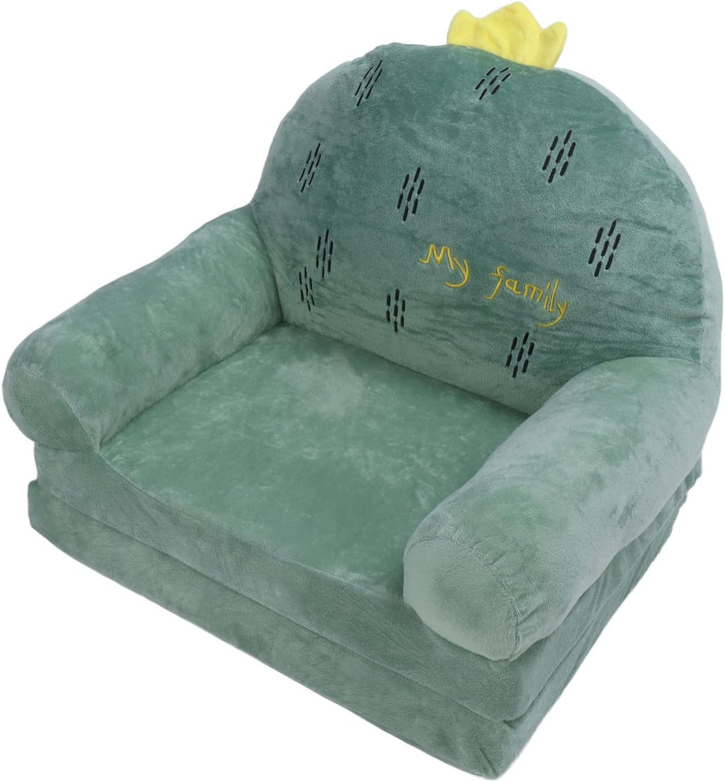 Foldable Children's Sofa Comfortable Touch Space Saving Design for Reading and Relaxing Cloth Material (2 Levels)