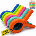 Large Beach Towel Clips for Beach Chairs, 6 Pcs Heavy Duty Towel Holder for Cruise Essentials, Clothes Pins to Beach Must Haves, Vacation Accessories for Lounge & Pool Chair Clips, Fort Clips