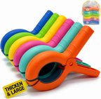 Large Beach Towel Clips for Beach Chairs, 6 Pcs Heavy Duty Towel Holder for Cruise Essentials, Clothes Pins to Beach Must Haves, Vacation Accessories for Lounge & Pool Chair Clips, Fort Clips