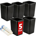5 Pack Small Trash Can, Plastic Wastebaskets, 3.5 Gallon Small Garbage Can for Bathroom, Bedroom, Kitchen, Offices, Black