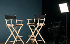 Filmcraft Professional Grade Studio Director's Chairs (30" Bar Height, Natural Finish, Black Nylon Canvas)