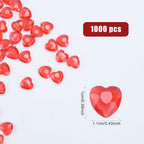 Red Hearts, 1000pcs Small Red Acrylic Hearts, Tiny Plastic Heart Valentine's Day Decorations, Valentine Hearts Vase Fillers for Home Decor