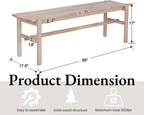 EALSON Solid Wood Bench Modern Farmhouse Entryway Bench 55” Long Dining Benches Seat End of Bed Benches for Bedroom, Kitchen, Hallway, Living Room, White Wash
