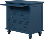 Accent 28" Tall Side Table Nightstand with Storage 3 Drawers, Modern Bedside Table Night Stand End Table with Pull-Out Tray Sofa Side Table for Living Room Bedroom Sofa Couch