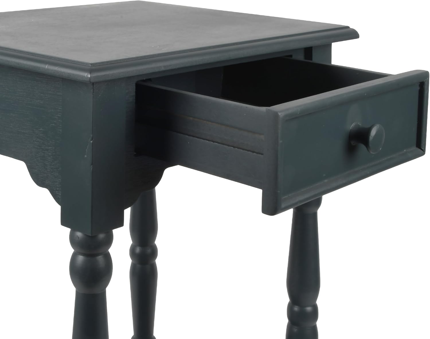 Decor Therapy Jane Nightstand Side Table with a Drawer, Shelf, Traditional Design, Navy 17" D x 14" W x 26" H