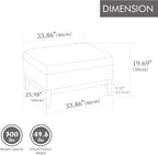 Setawix 33.86" Large Storage Ottomans for Living Room,Boucle Upholstered Ottoman Coffee Table with Tray,Mid Century Modern Ottoman Seat with Storage Footrest for Bedroom (Ivory+Black Legs)