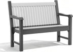 Psilvam Garden Bench, 2-Person Poly Lumber Patio Bench, All-Weather Outdoor Bench that Never Rot and Fade, Memorial Bench, Suit for Garden, Porch and Park (Dark Grey)