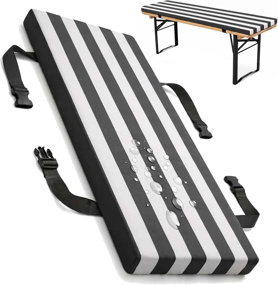 36x18/40x16/48x16 Outdoor Bench Cushion, Water-Resistant Patio Bench Cushions with Ties & Zipper, Non-Slip 2" Thick Bench Seat Cushion for Patio & Garden Furniture(Hazel,45x16x3 in)