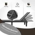 Giantex Lounge Chair, Outdoor Sun Tanning Chair with 5-Position Adjustable Backrest, Lightweight Design, Weather-Proof and Rust-Resistant, Pool Lounger for Patio, Beach, Balcony, Poolside (2, Gray)