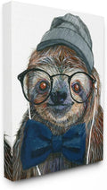 Stupell Industries Modern Sloth Funny Animal Portrait Drawing Canvas Wall Art, Multi-Color