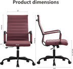 Office Desk Chair Leather, Conference Room Chairs with Wheels, Modern Executive Computer Guest Chairs with Arms.