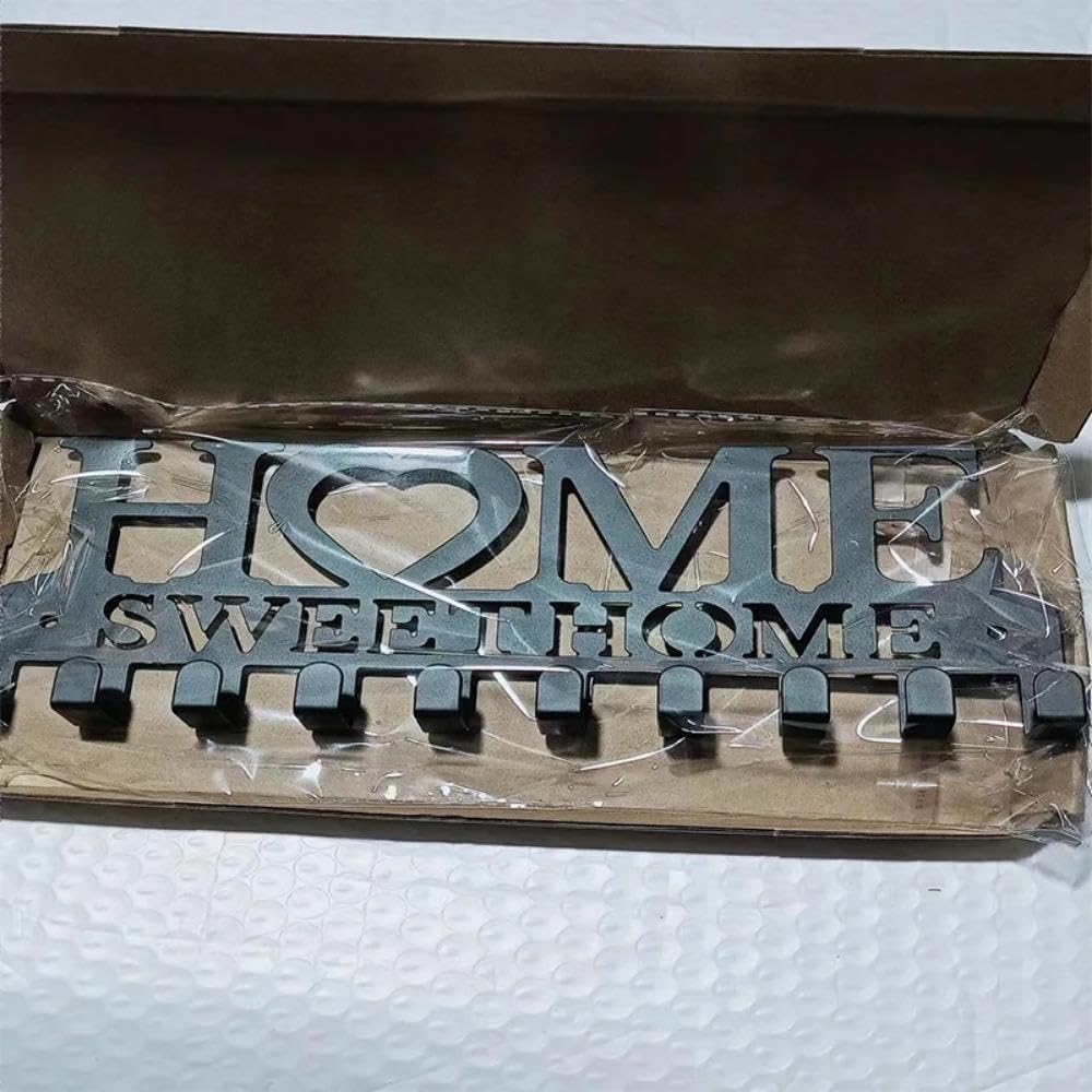 Wall-mounted Metal Coat Rack, Storage Rack Trim Metal Rack, Lock Rack, Steel Supply Vintage Trim for Front Door, Kitchen, Home and Vehicle Keys
