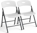 Plastic Folding Chair, Heavy Duty Reinforced Steel Frame Outside Foldable Chairs 350 Lbs Capacity Stackable Portable Collapsible Chair for Outdoor Indoor, Commercial, Wedding, Party, Patio