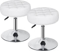 JupiterForce Adjustable Vanity Stool Chair for Makeup, 360° Swivel Makeup Vanity Chair Faux Leather Vanity Stool for Makeup Room, Bathroom and Living Room, White