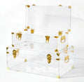Vixdonos Acrylic Storage Chest Decorative Trunk Set of 2 Keepsake Box College Dorm Organizer with Hardware Hasps and Handle for Home Deocr,23.7X14.2X9.5 Inches,Clear