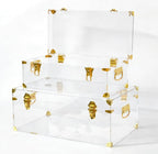 Vixdonos Acrylic Storage Chest Decorative Trunk Set of 2 Keepsake Box College Dorm Organizer with Hardware Hasps and Handle for Home Deocr,23.7X14.2X9.5 Inches,Clear