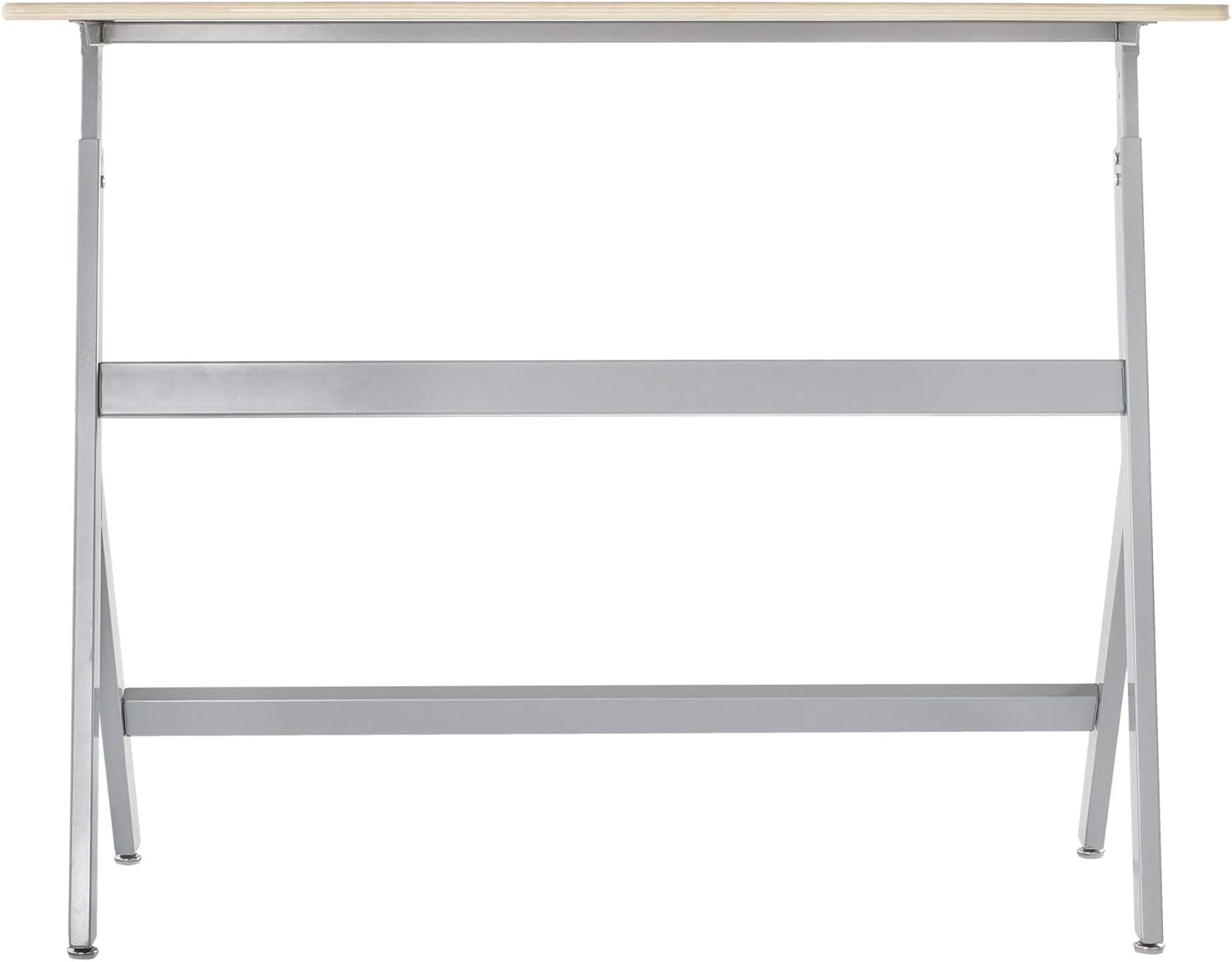 Guidecraft Standing Collaboration Desk for Kids and Adults: Adjustable Height Birch Plywood Table with Metal Legs for Home, Office, Classrooms and More