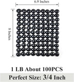 YISZM Glass Beads for Vases, 1lb Black Flat Glass Pebbles, 100 Pcs Glass Marbles Gemstone Aquarium Rocks Multiple Color Choices Home Decor Rocks